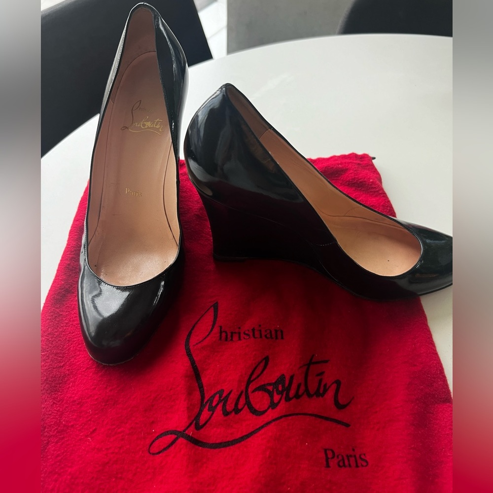 Christian Louboutin Patent Leather Wedges